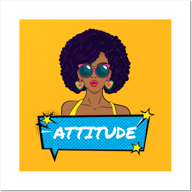 Attitude Afro Retro Wall Art by Evlar